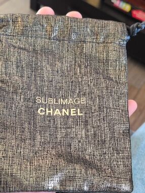 CHANEL Metallic Black and Gold Sublimage Drawstring Pouch